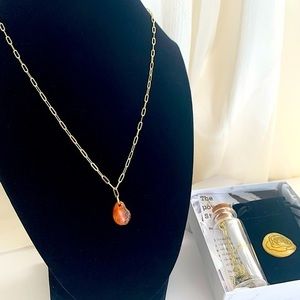 16” Natural Stone Necklace - Real 18K Gold Plated